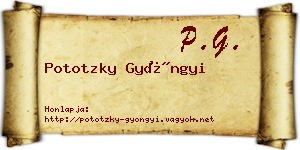 Pototzky Gyöngyi névjegykártya